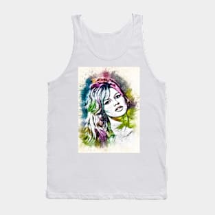 Beautiful Brigitte Bardot Color Portrait Watercolor Fan Art Tribute Tank Top